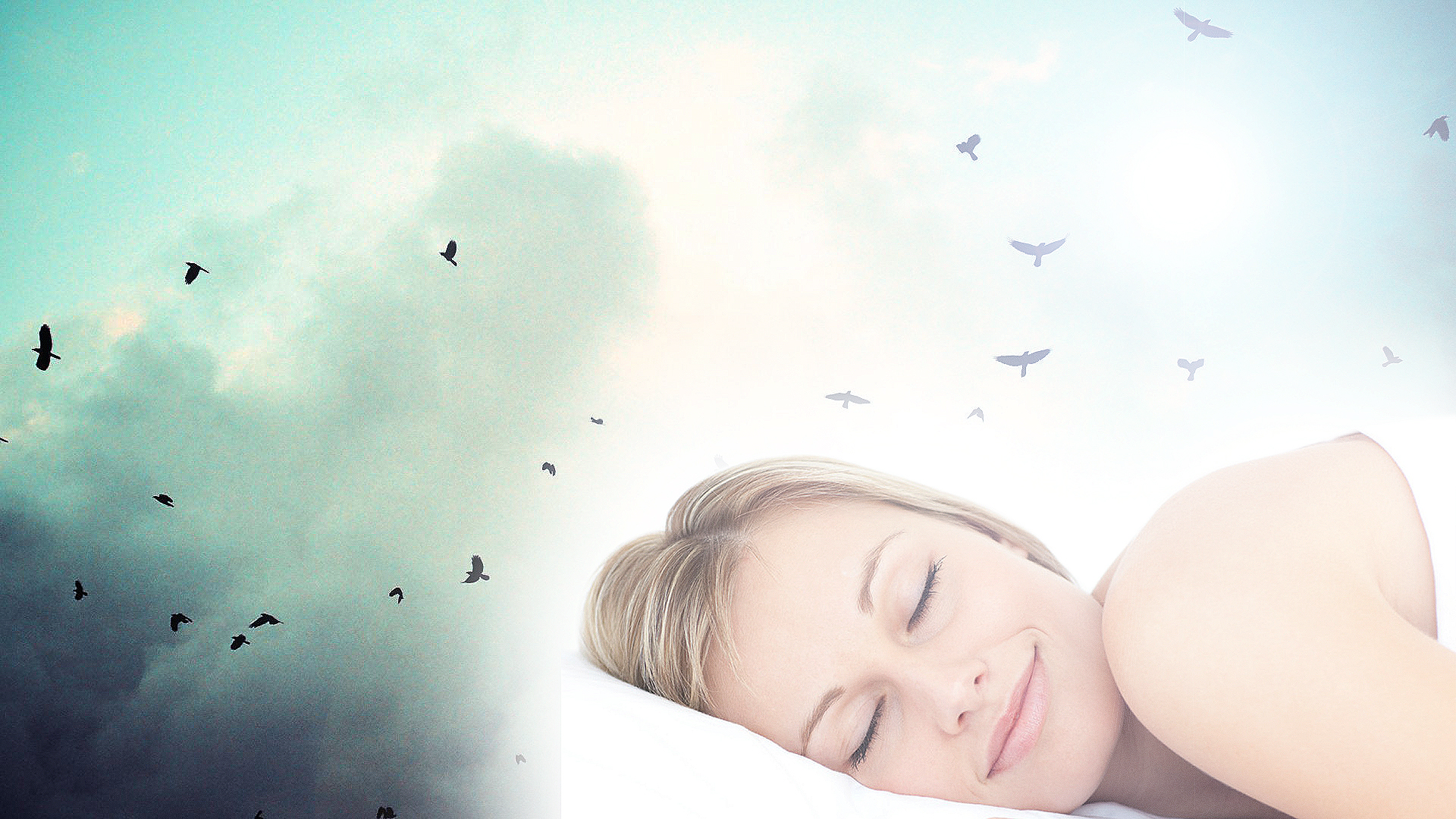 Création graphique - femme et oiseaux